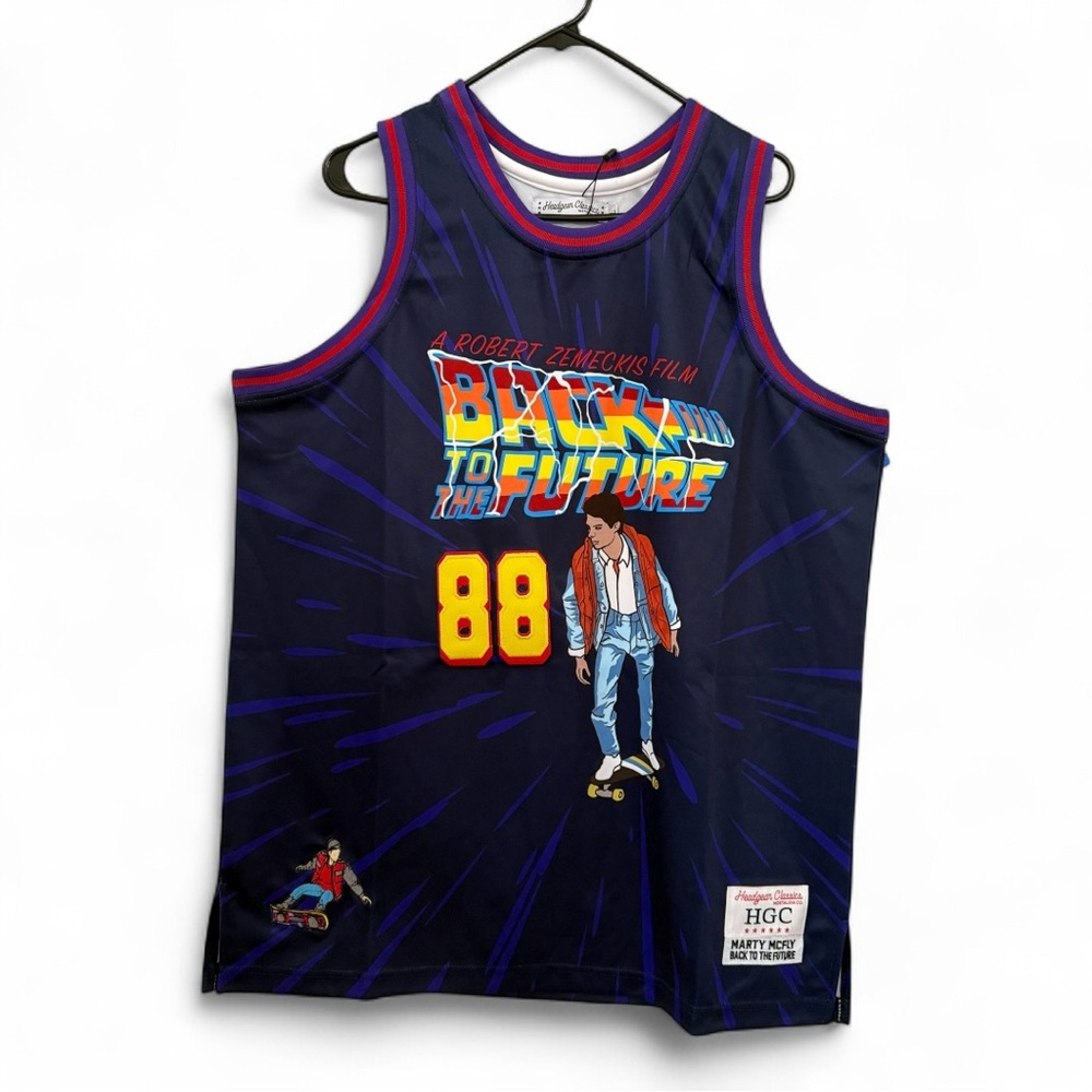 Mens Large Headgear Classics Embroidered Back to the Future Basketball Jersey